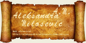 Aleksandra Milošević vizit kartica